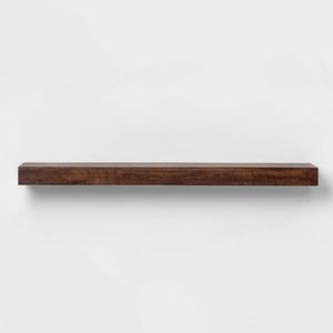 Wood Block Wall Shelf Walnut 24x6